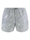 Neil Barrett Rain Bolts-print swim shorts - Grey