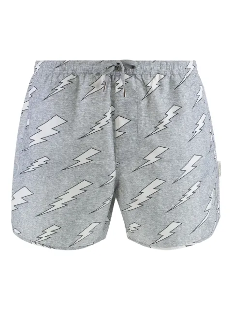 Neil Barrett Rain Bolts-print swim shorts