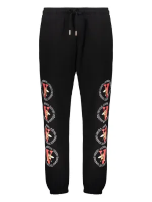 Denim Tears Cotton Wreath-print Track Pants | Black | FARFETCH RO