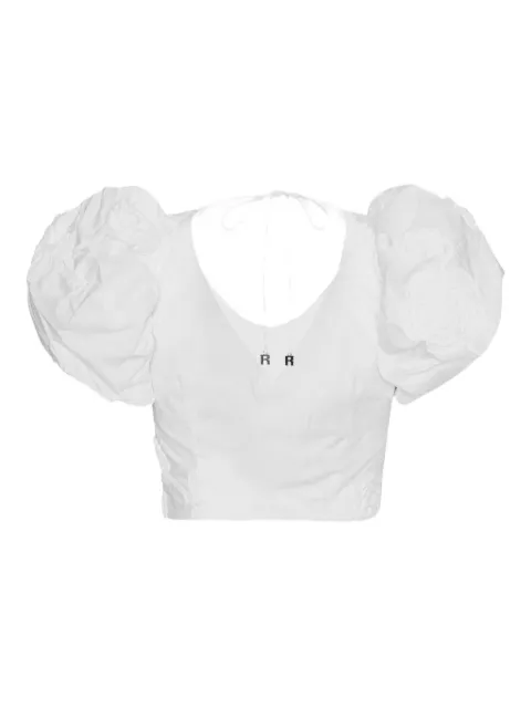 ROTATE BIRGER CHRISTENSEN puff-sleeve floral-embroidered top