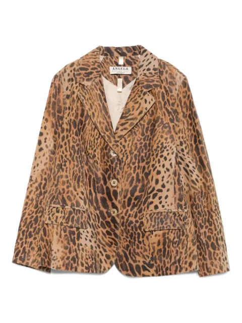 A.N.G.E.L.O. Vintage Cult 2000s leren jack met luipaardprint