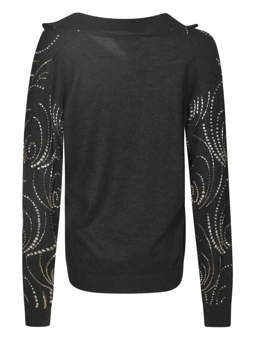 Prada crystal-embellished polo shirt Zwart