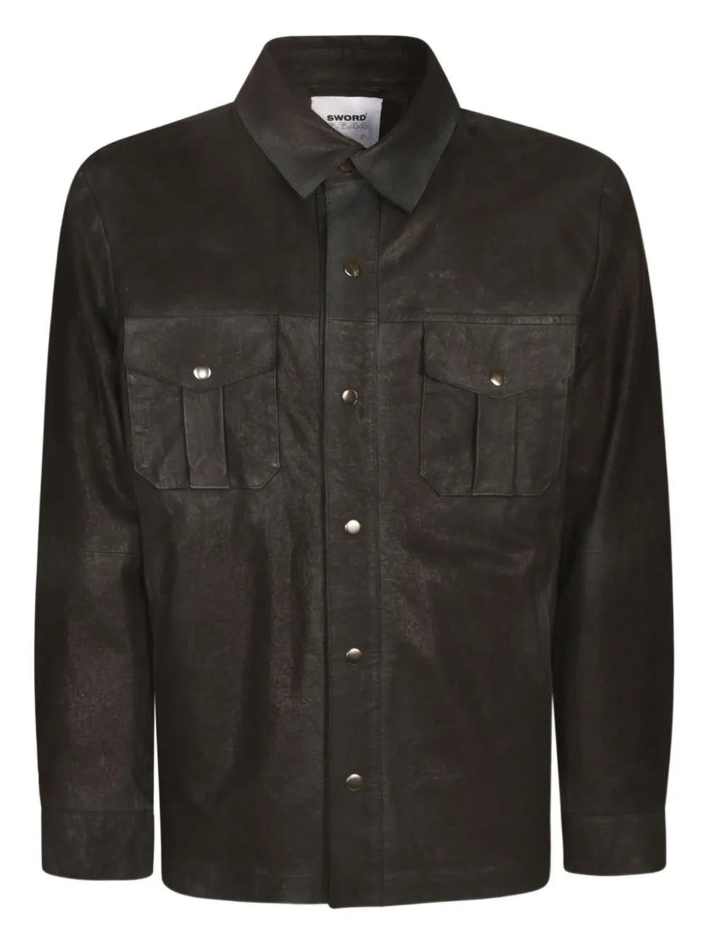Sword button-fastening flap-pocket shirt jacket