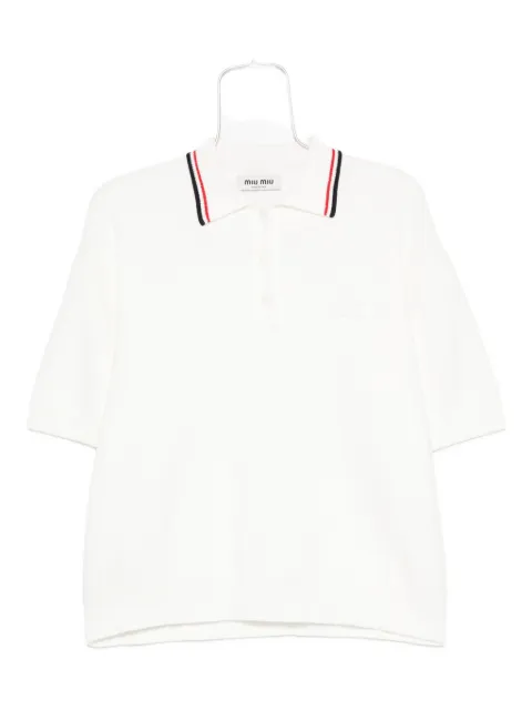 Miu Miu striped-trim polo shirt