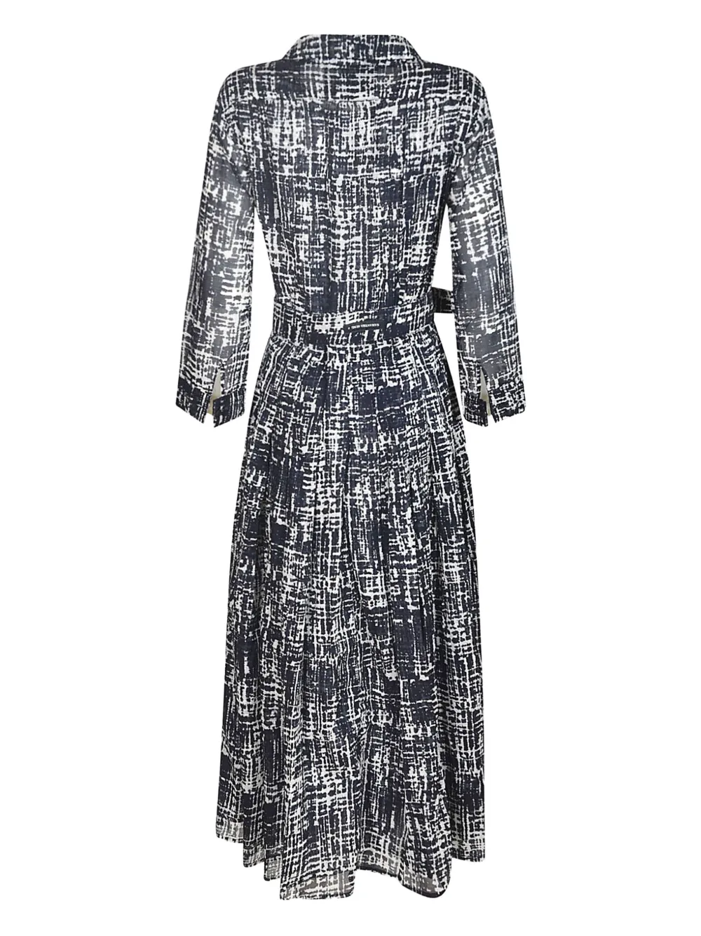 Samantha Sung Audrey midi-jurk met abstracte print en ceintuur - Blauw