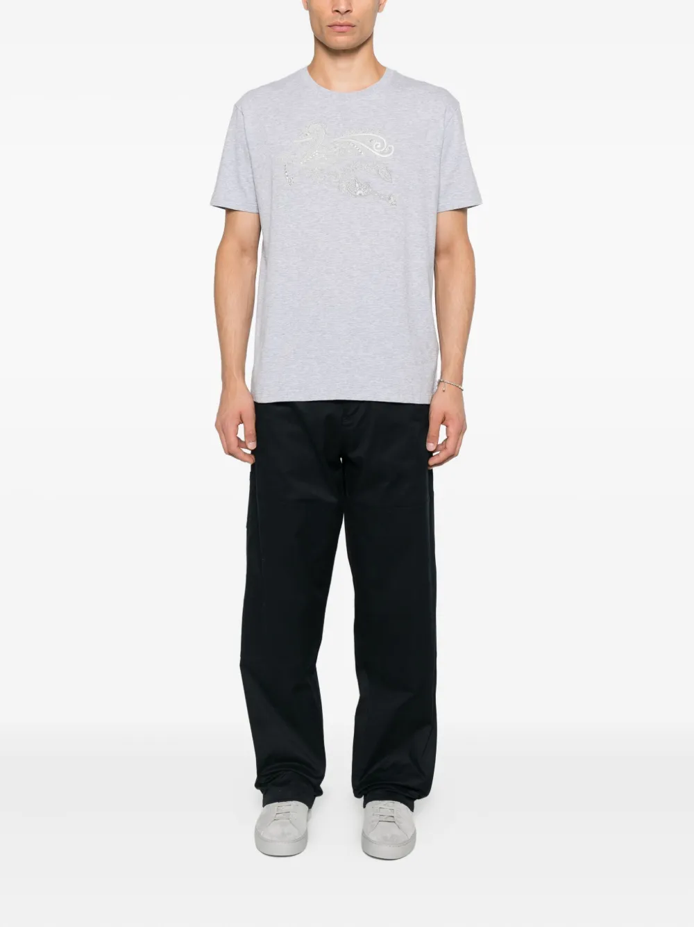 ETRO T-shirt verfraaid met vogel - Grijs