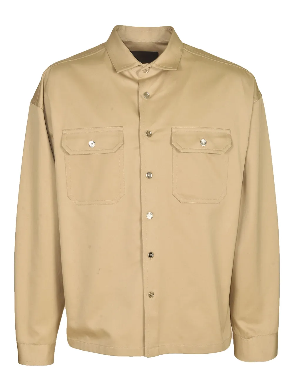 Prada double-pocket cotton shirt Beige