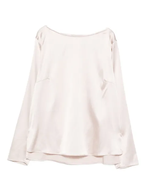 Purotatto boat-neck long-sleeve blouse