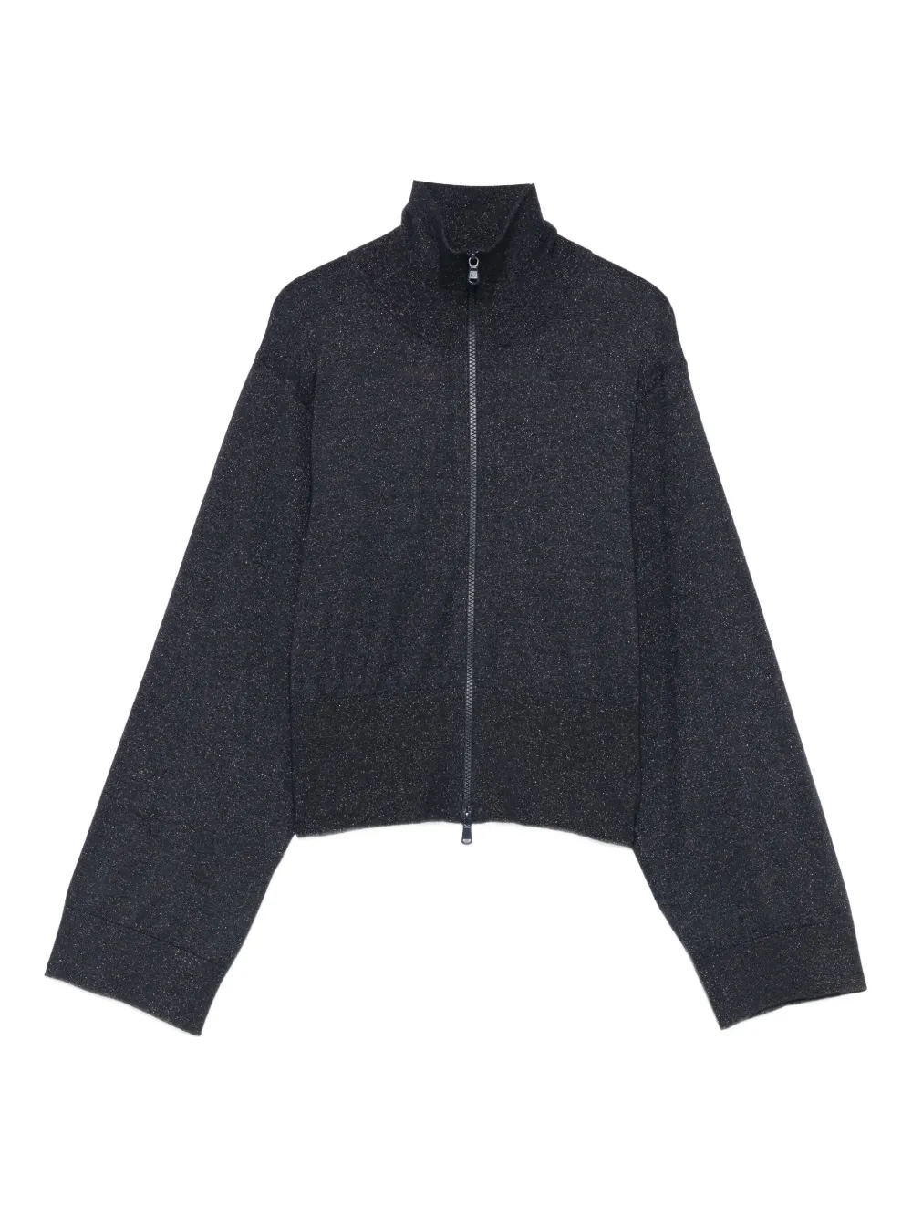 Brunello Cucinelli lurex-detail zip-up blouse Blauw