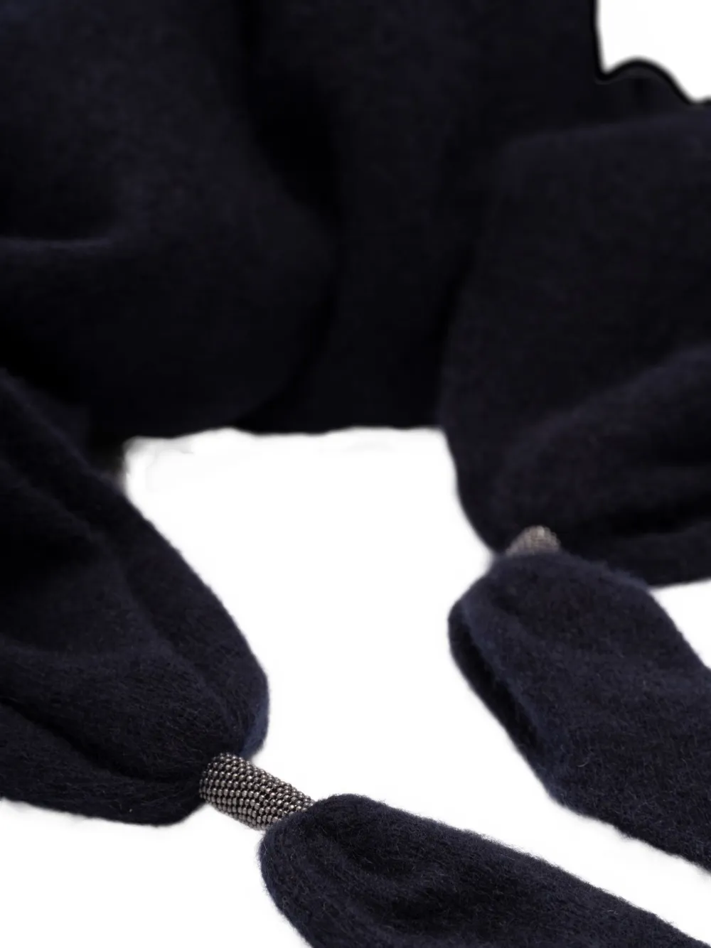 Brunello Cucinelli Cashmere Tie-detail Scarf In Blue