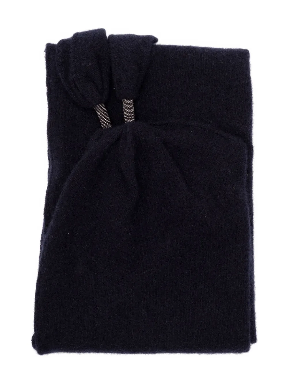 Brunello Cucinelli Cashmere Tie-detail Scarf In Blue