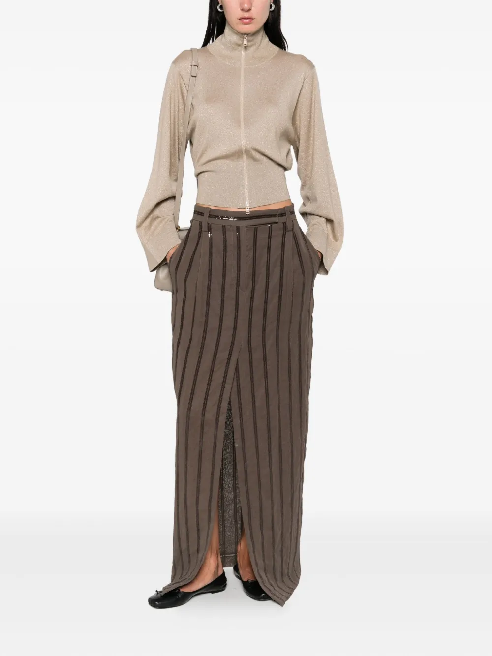 Brunello Cucinelli zip-fastening cardigan Beige