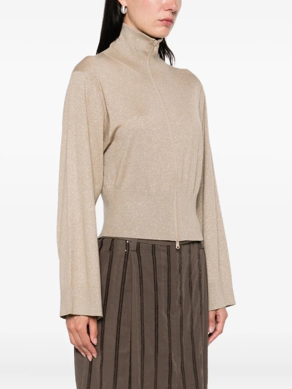 Brunello Cucinelli zip-fastening cardigan Beige