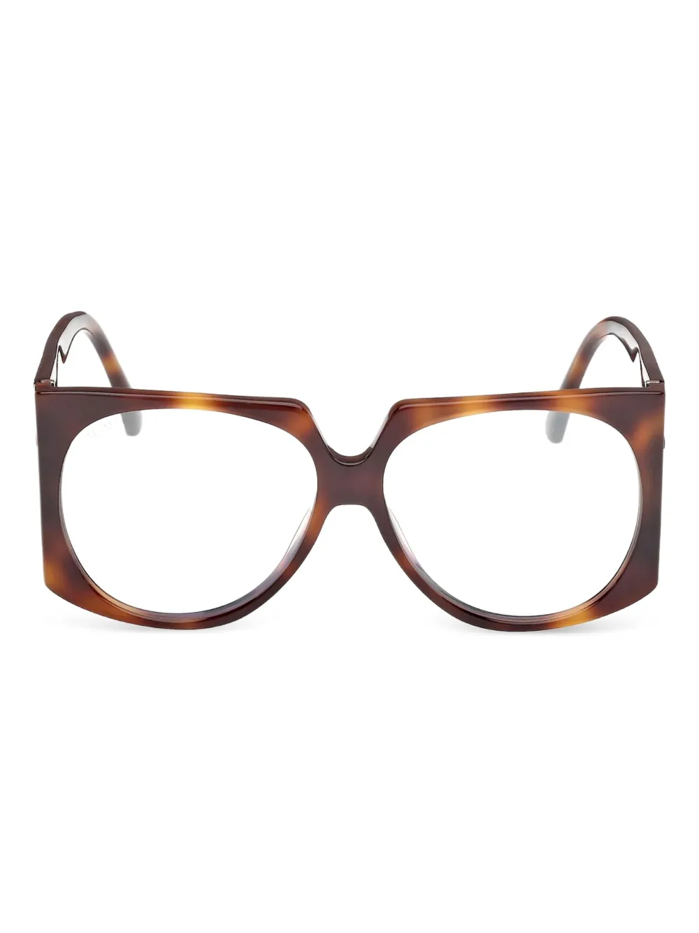 Max Mara Eyewear ジオメトリック眼鏡フレーム - ブラウン Max Mara Eyewear ジオメトリック眼鏡フレーム - ブラウン