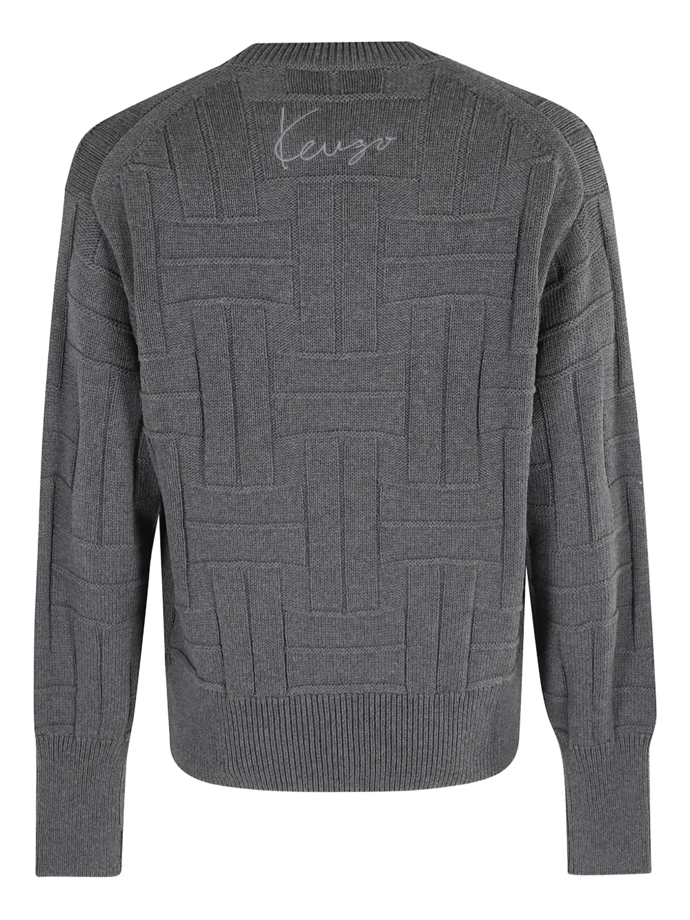 Kenzo geometric-pattern knitwear sweater Grijs