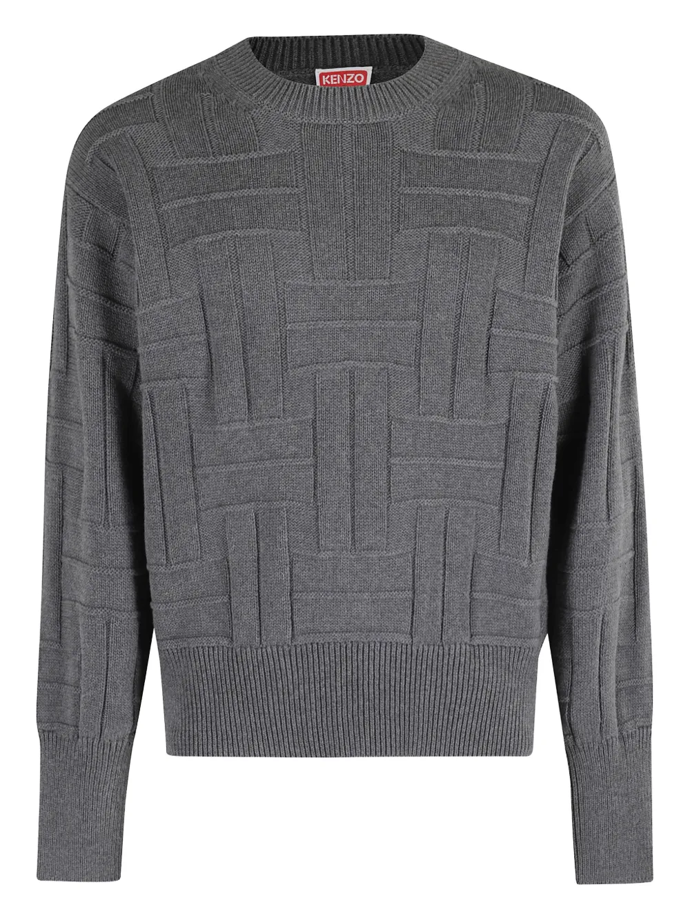 Kenzo geometric-pattern knitwear sweater Grijs