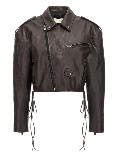 Magda Butrym 19 Lederjacke mit Schnürung