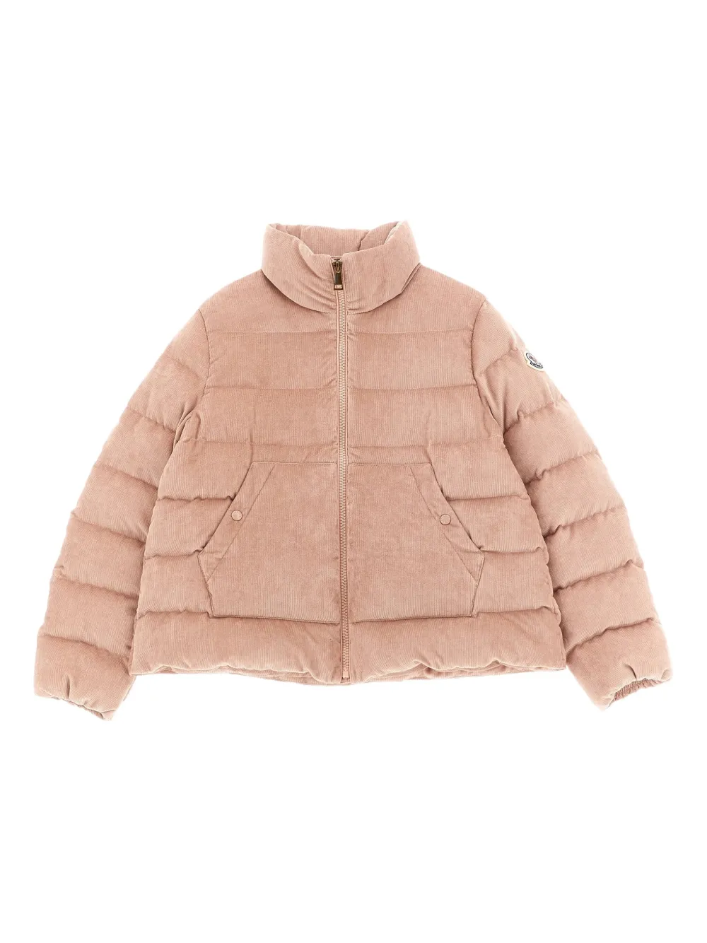 Moncler Enfant Ribfluwelen donsjack Roze