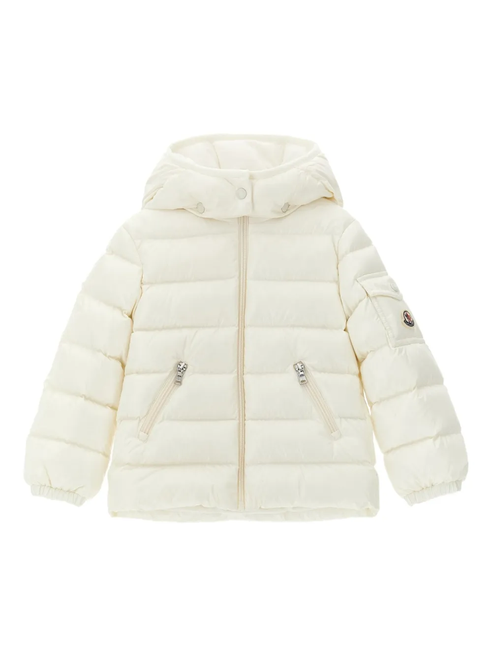 Moncler Enfant quilted hooded jacket Wit