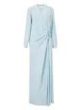 Costarellos tie-front maxi dress - Blue