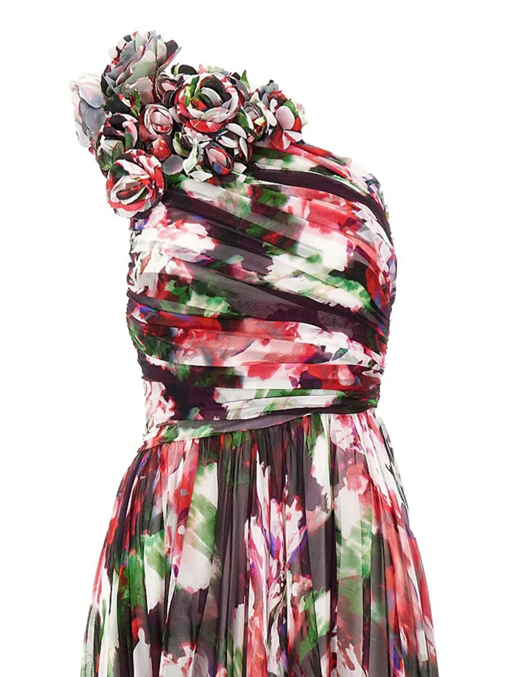 Costarellos Floral-print One-shoulder Maxi Dress In Multi