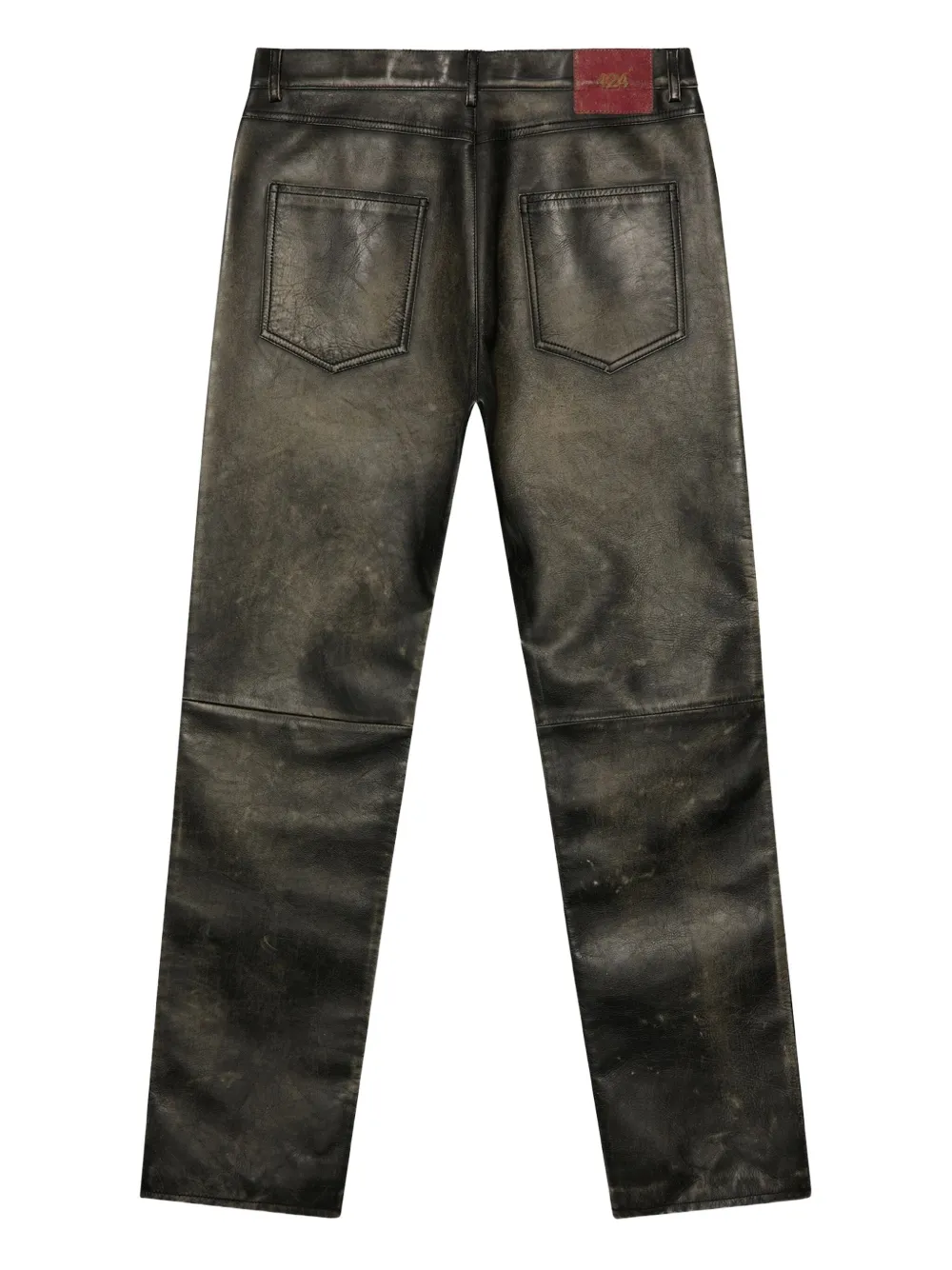 424 Leren jeans met vijf zakken Zwart