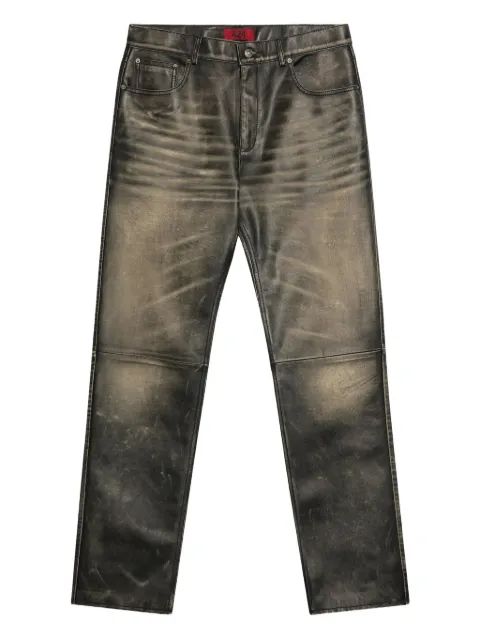 424 Leather Five-Pocket "Black" jeans