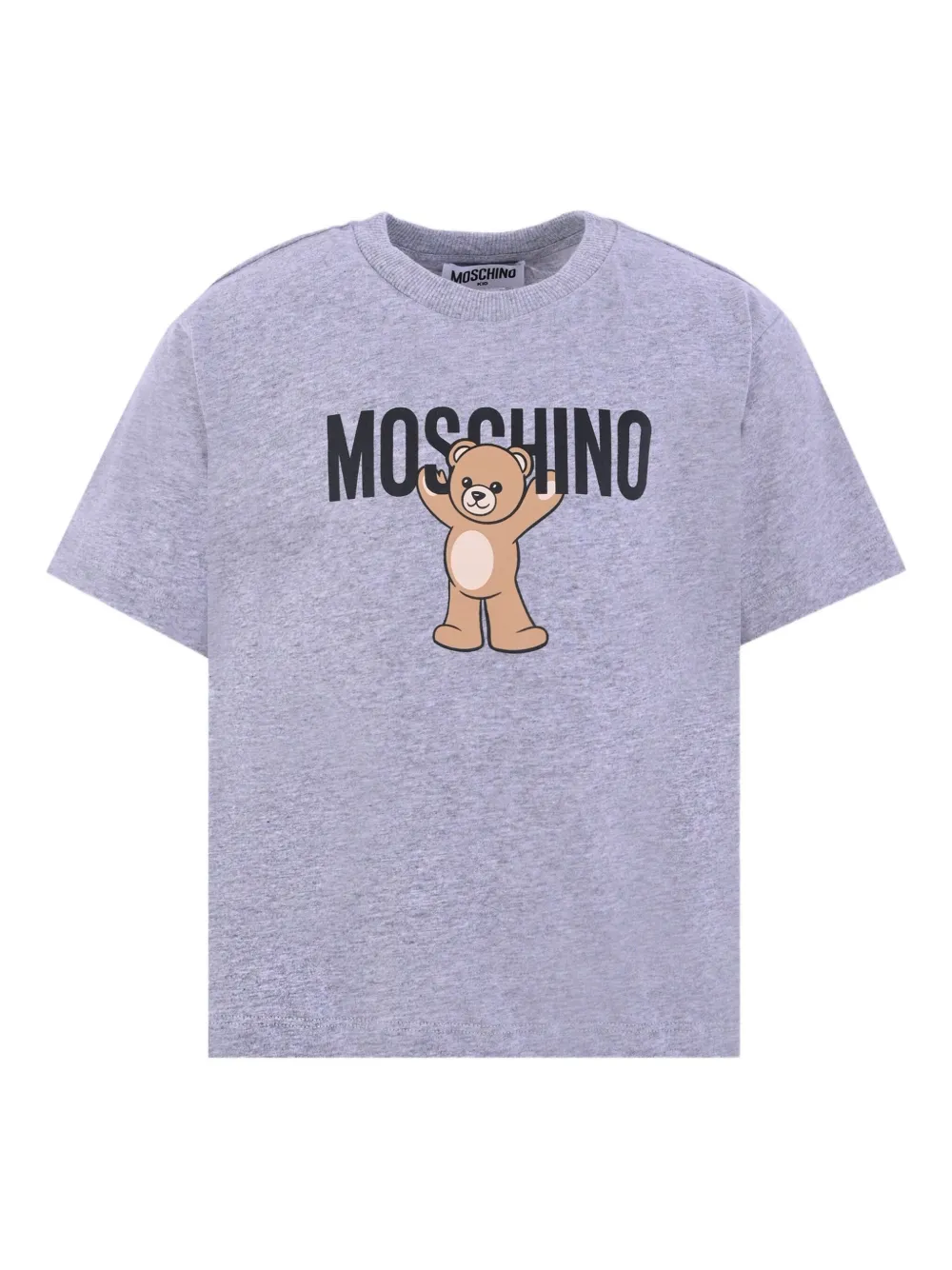 Moschino Kids Katoenen T-shirt met logoprint Grijs