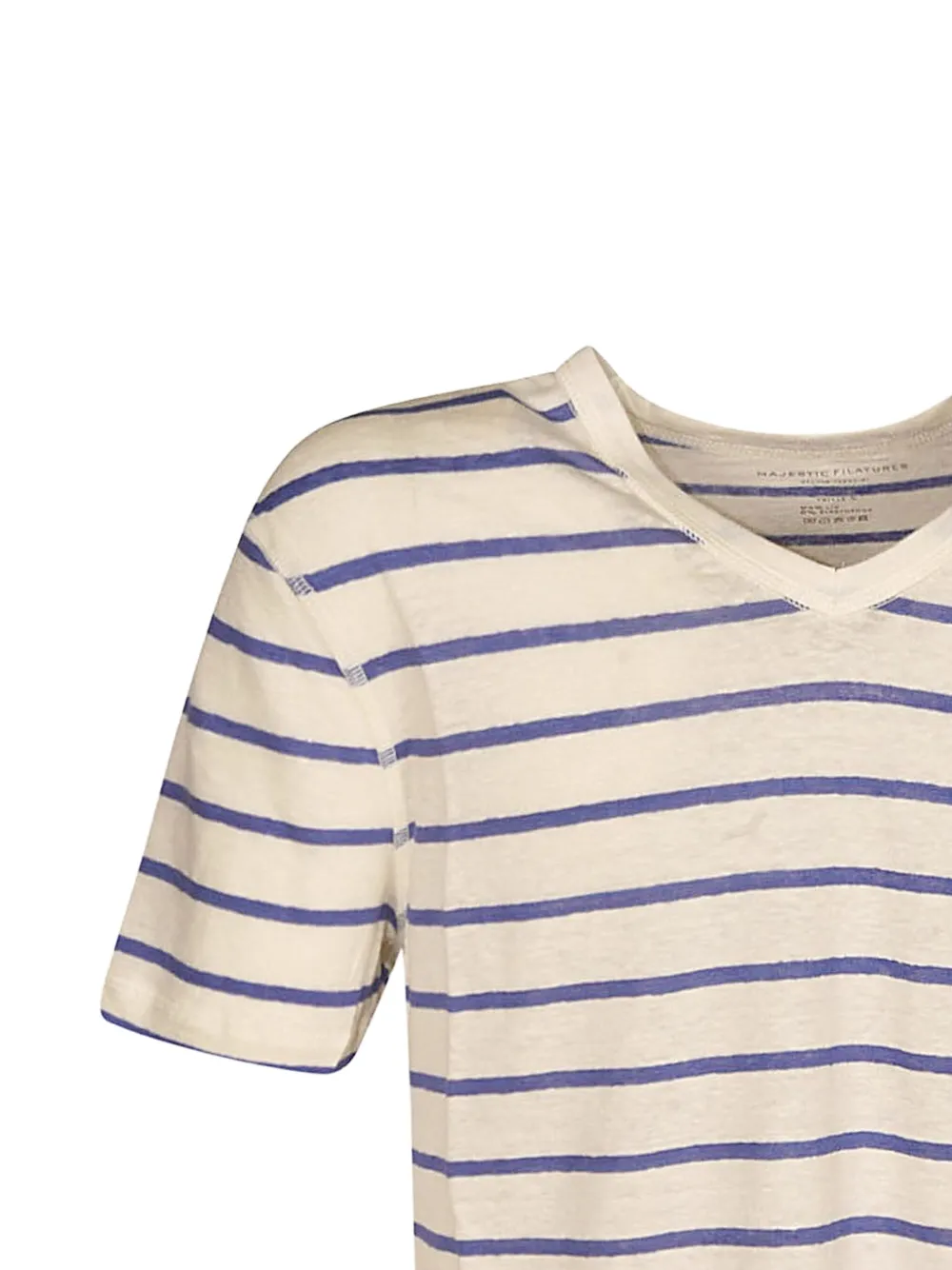 Majestic Filatures striped V-neck T-shirt Beige