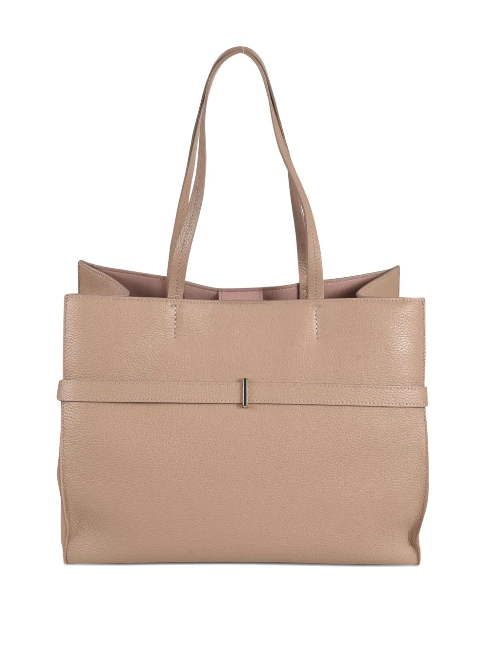 Orciani buckle-strap leather shoulder bag Beige