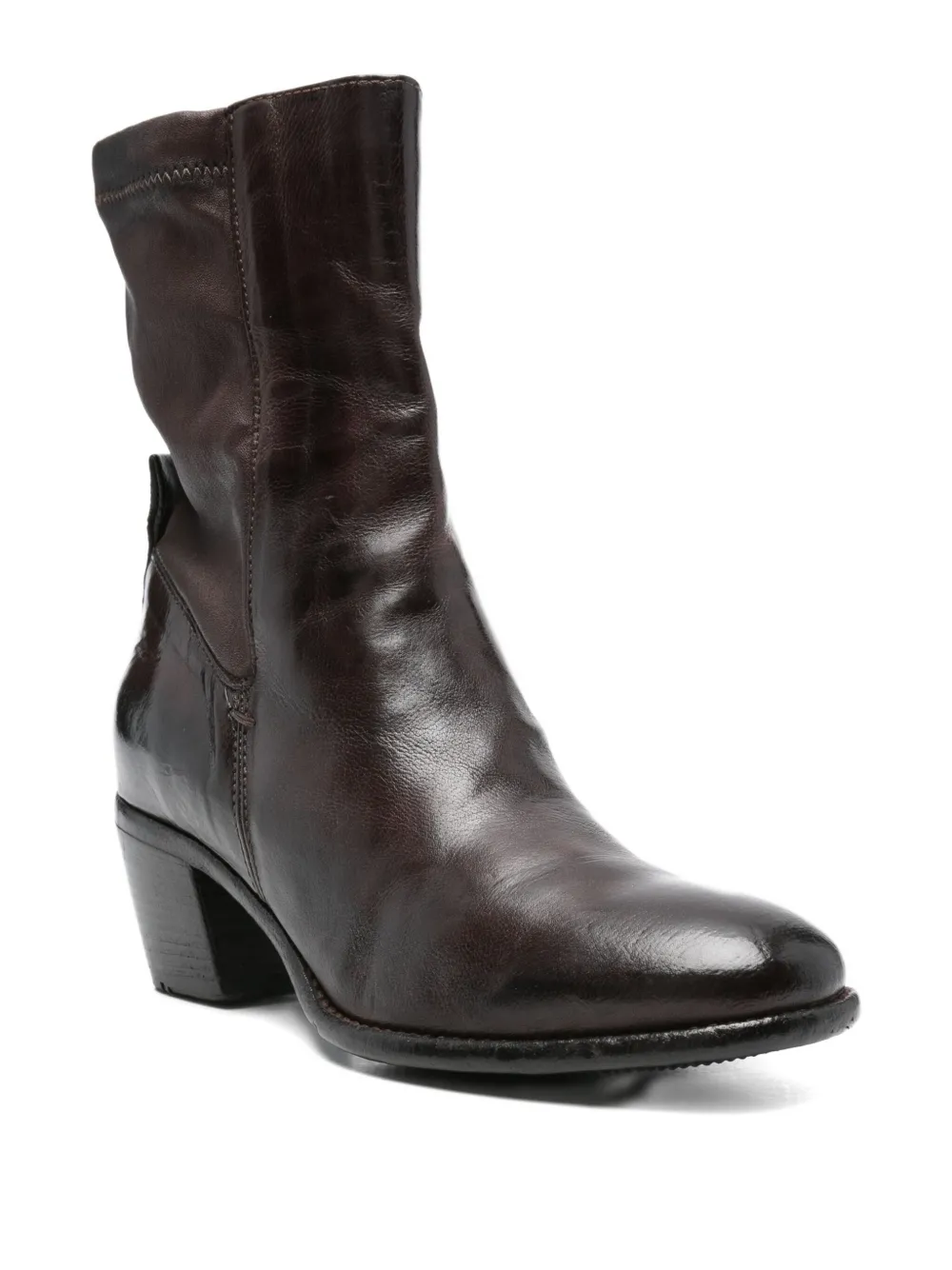 LEMARGO 60mm zipped leather ankle boots Brown