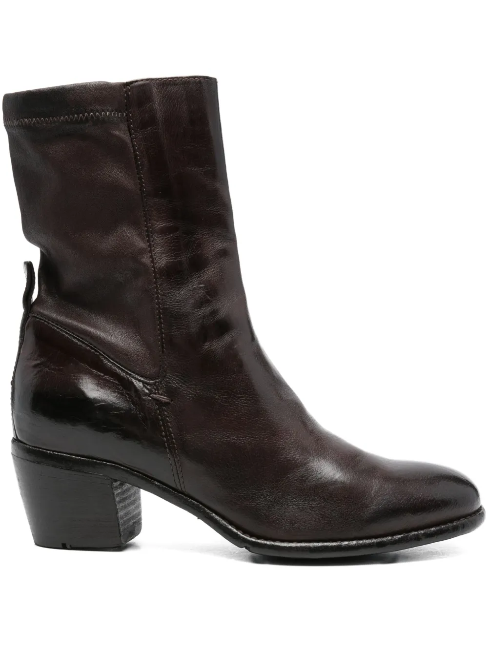 LEMARGO 60mm zipped leather ankle boots Brown