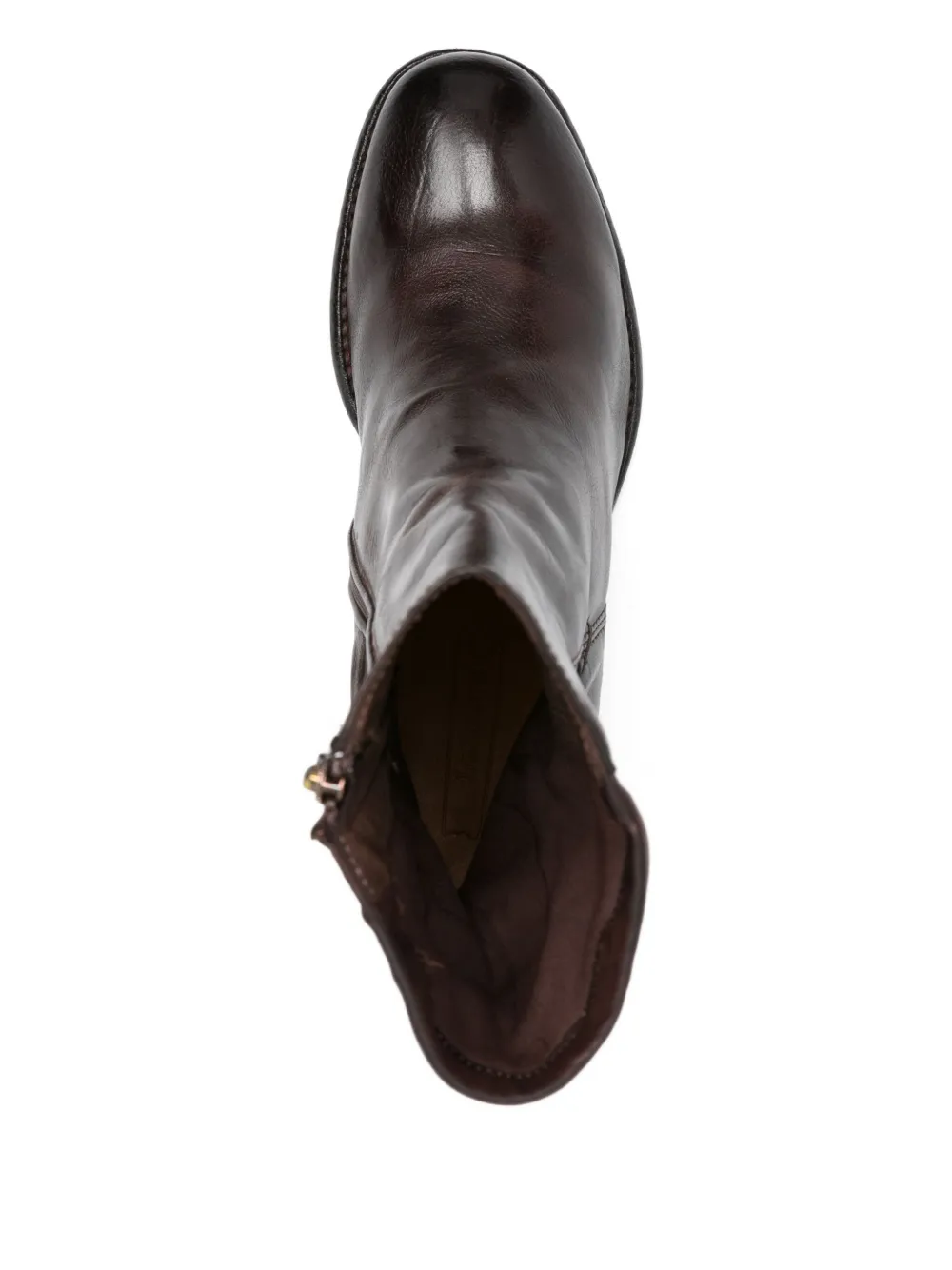 LEMARGO 60mm zipped leather ankle boots Brown
