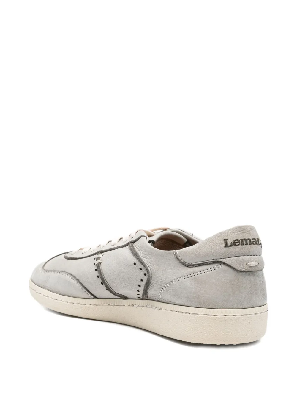 LEMARGO perforated-detail lace-up slippers Grey