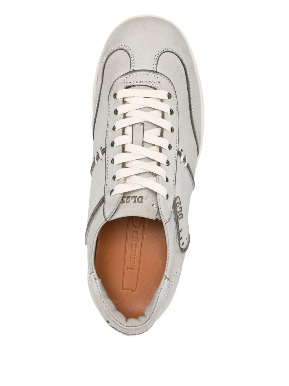 LEMARGO perforated-detail lace-up slippers Grey