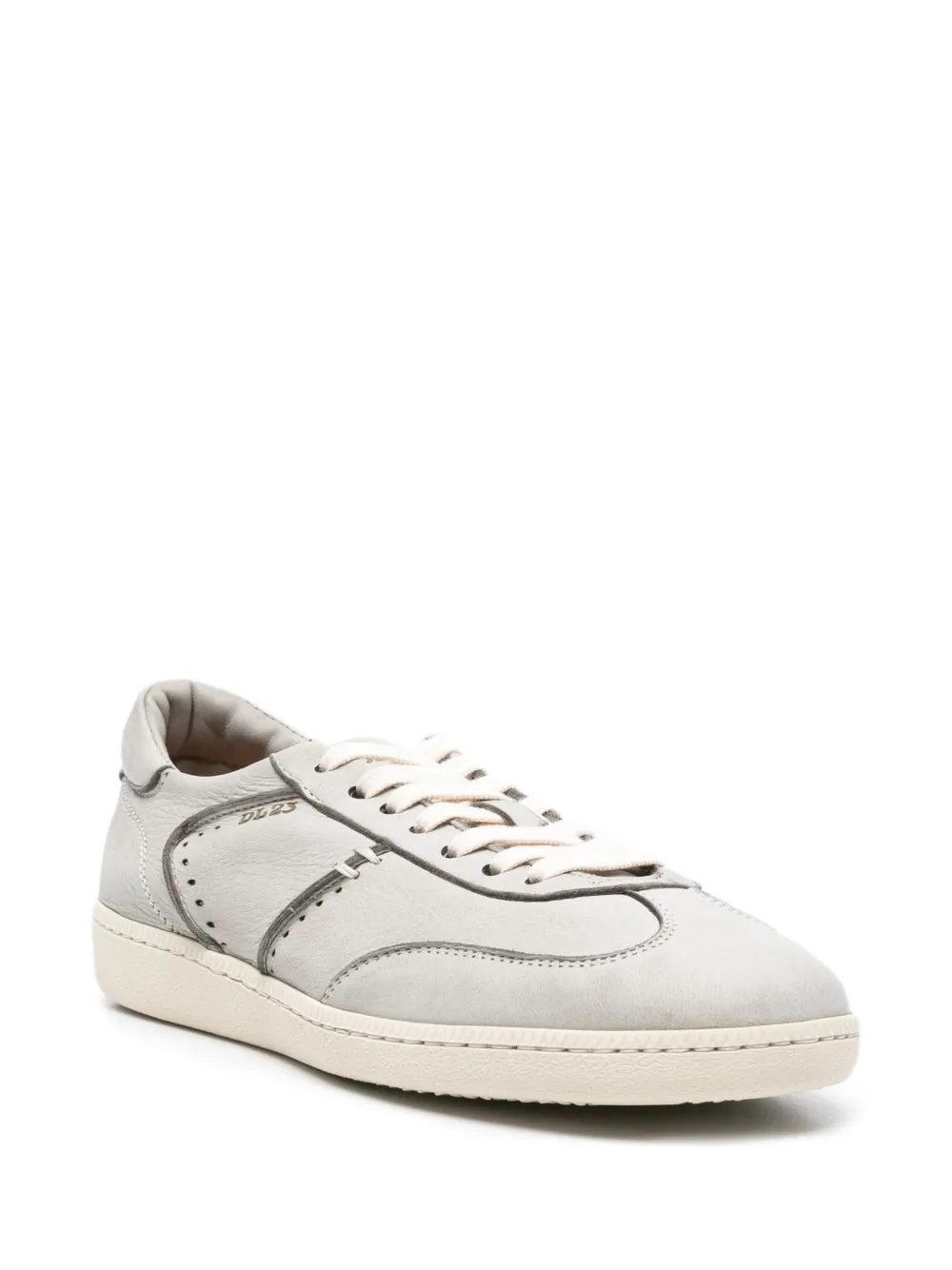 LEMARGO perforated-detail lace-up slippers Grey