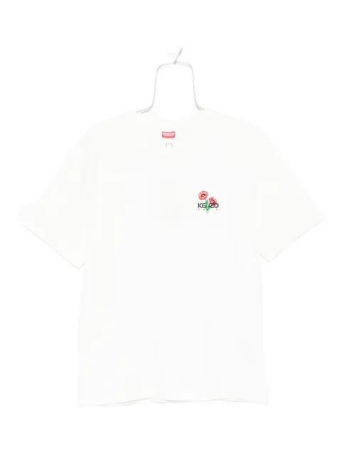 Kenzo embroidered-poppy T-shirt