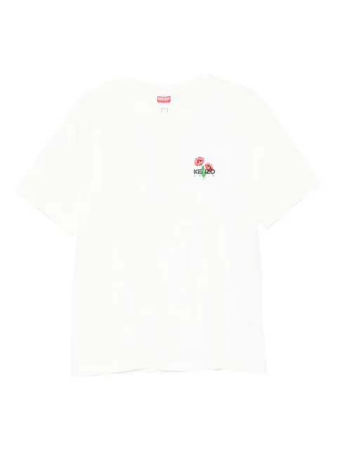 Kenzo embroidered-poppy T-shirt