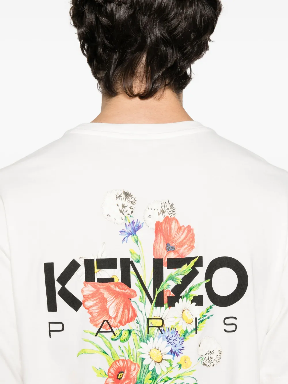 Kenzo Katoenen T-shirt met bloemenprint Wit