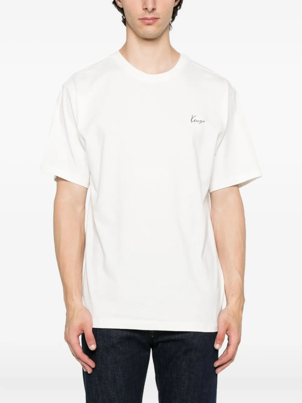 Kenzo Katoenen T-shirt met bloemenprint Wit