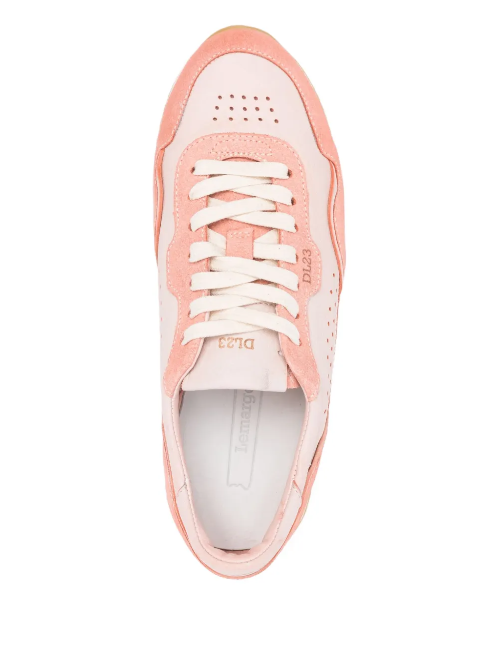 LEMARGO perforated suede-leather sneakers Pink