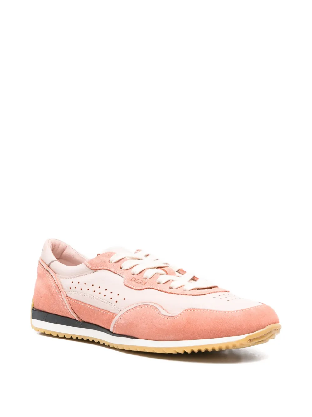 LEMARGO perforated suede-leather sneakers Pink