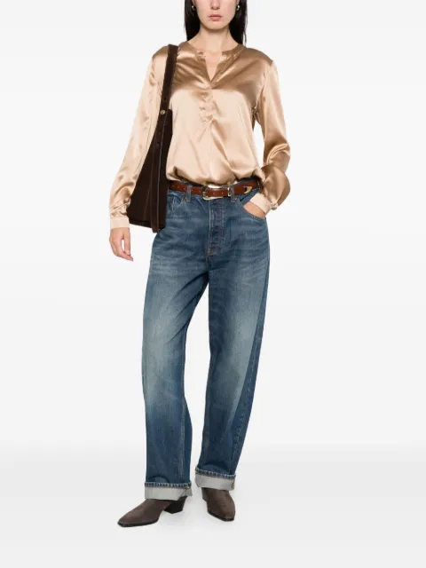 Purotatto V-neck buttoned blouse