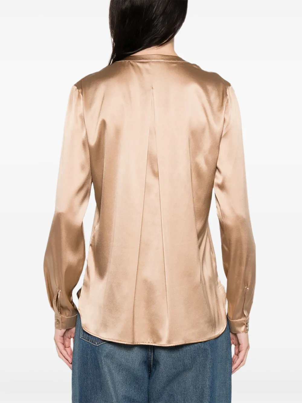 Purotatto V-neck Buttoned Blouse In Neutral