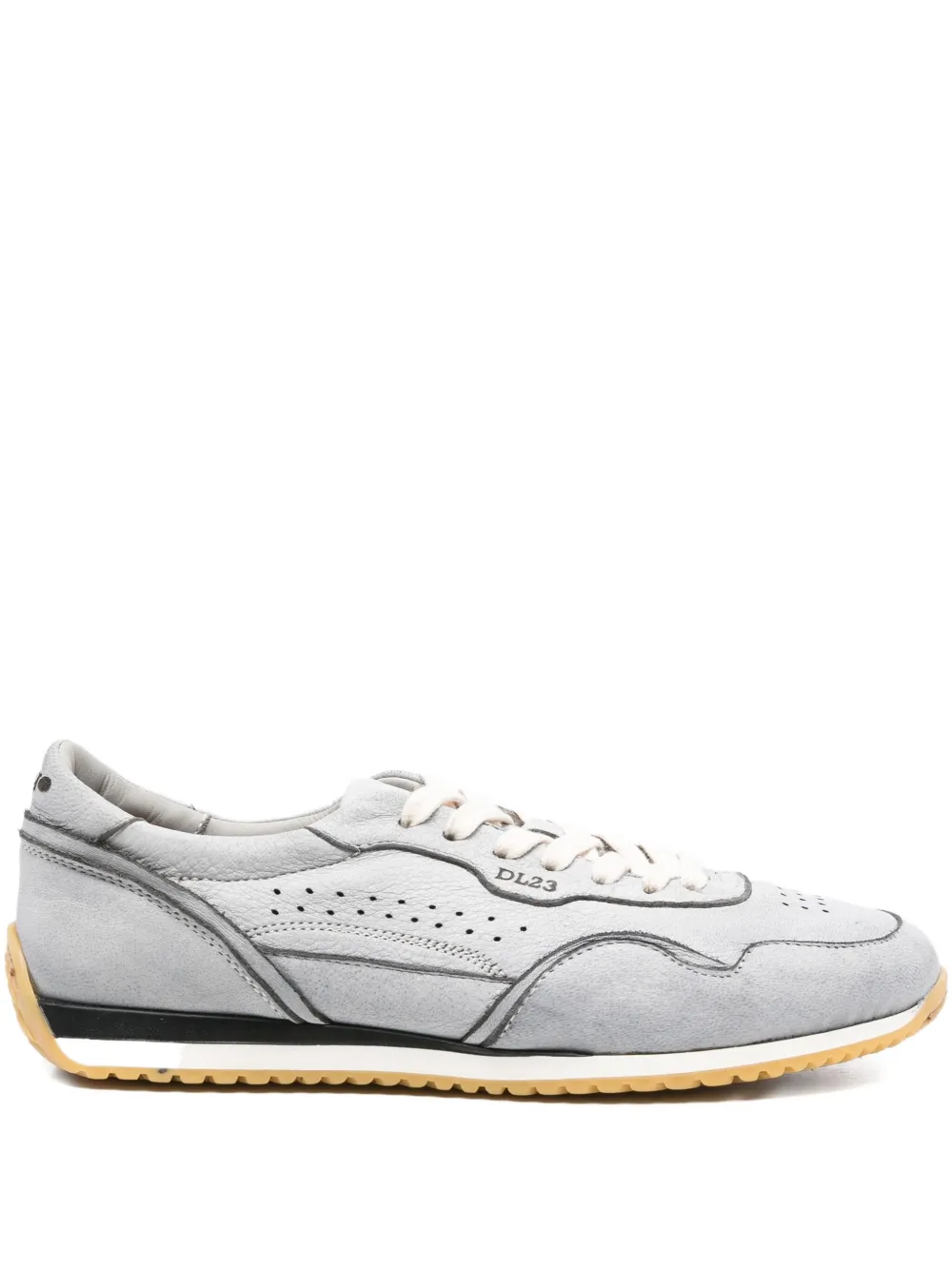 LEMARGO perforated suede-leather sneakers Grey