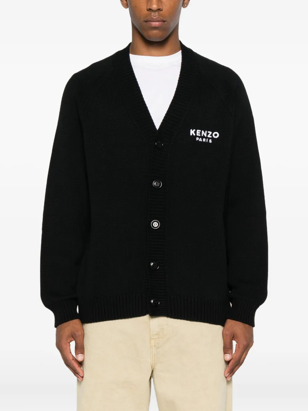 Kenzo Button-up vest met bloemenprint Zwart