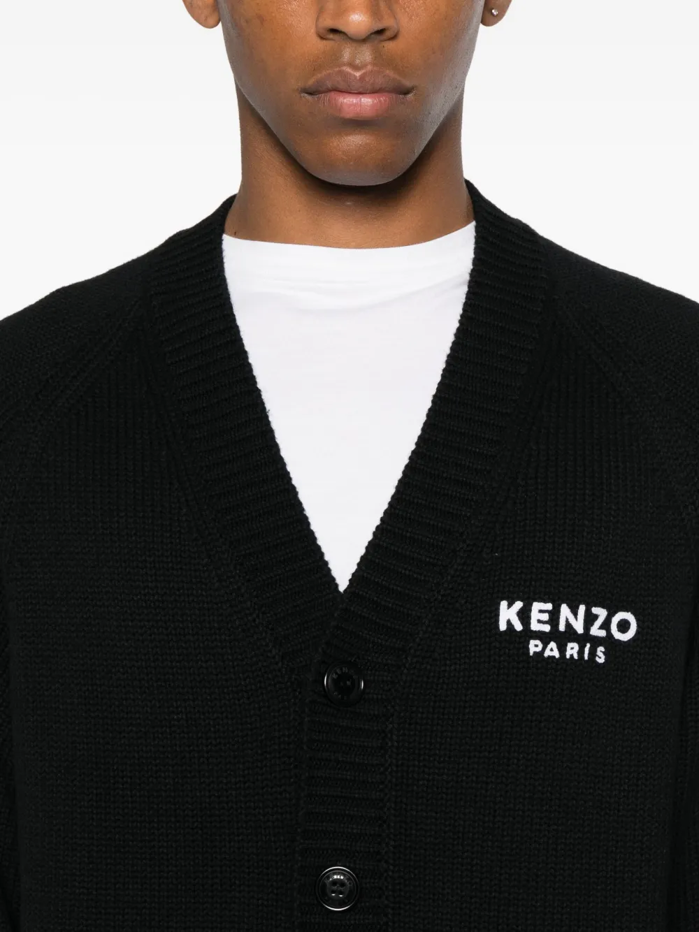 Kenzo Button-up vest met bloemenprint Zwart
