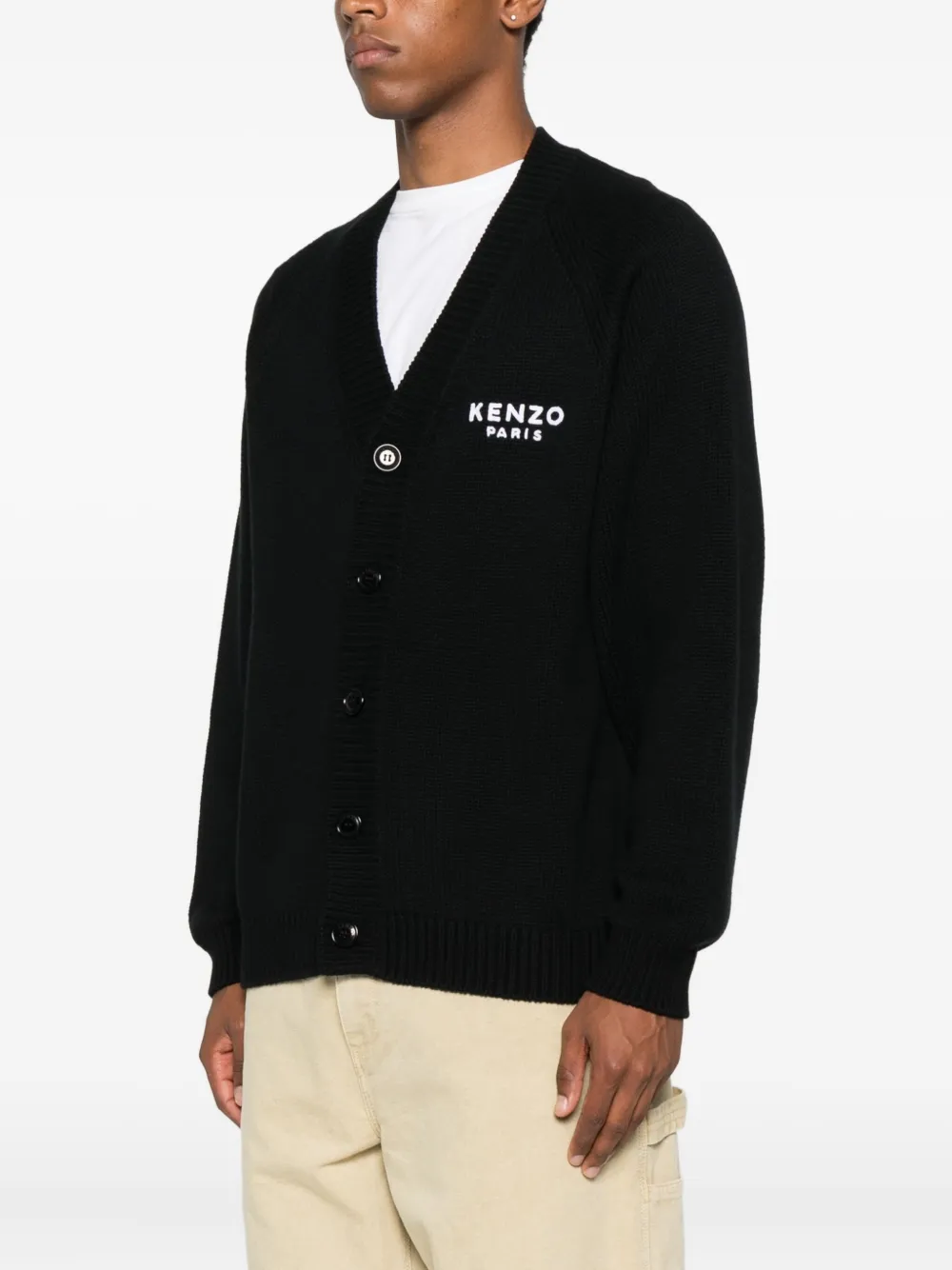 Kenzo Button-up vest met bloemenprint Zwart