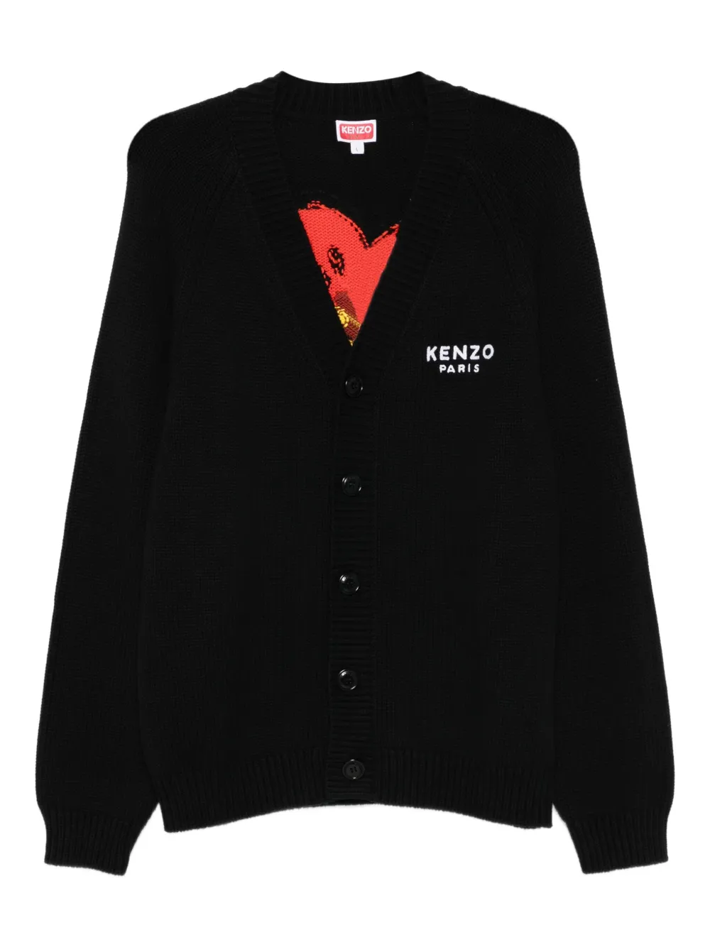 Kenzo Button-up vest met bloemenprint Zwart