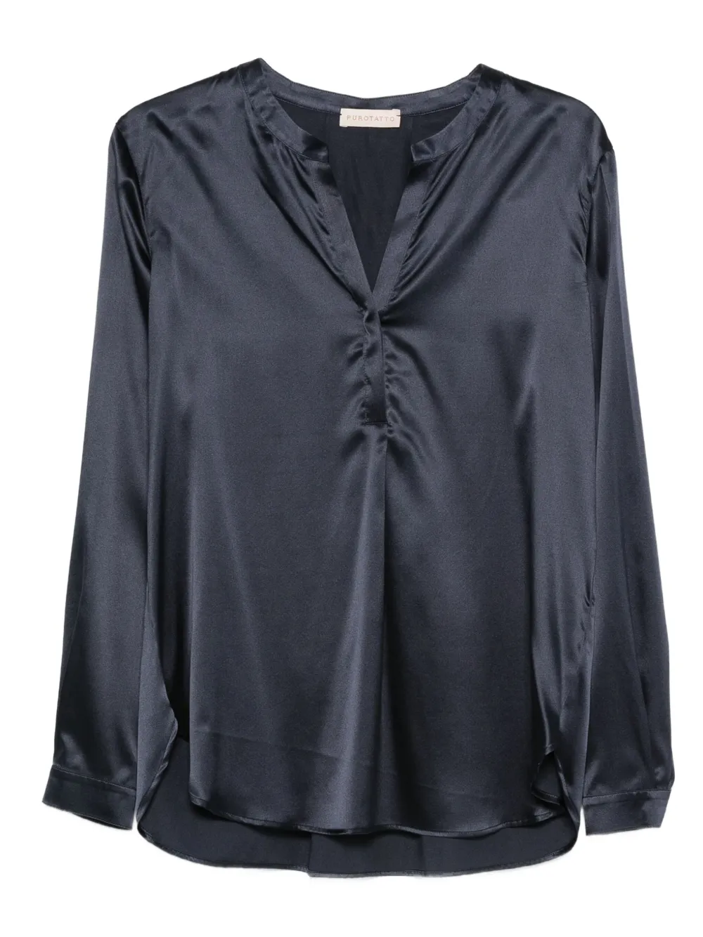 Purotatto camisa con cuello en V | azul | Image 1